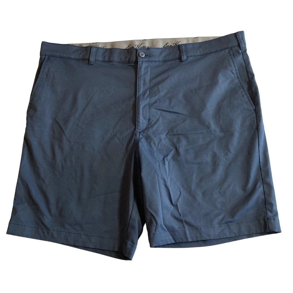 Ben Hogan Mens 42 Navy Blue Performance Golf Shorts Flat Front Moisture Wick